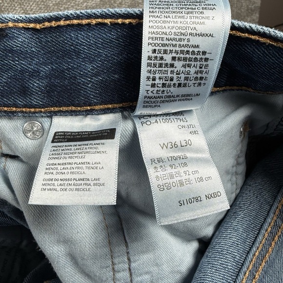 Levis 550 Jeans Mens 36x30 Blue Denim Medium Wash Straight Leg Carpenter Utility - Picture 4 of 9